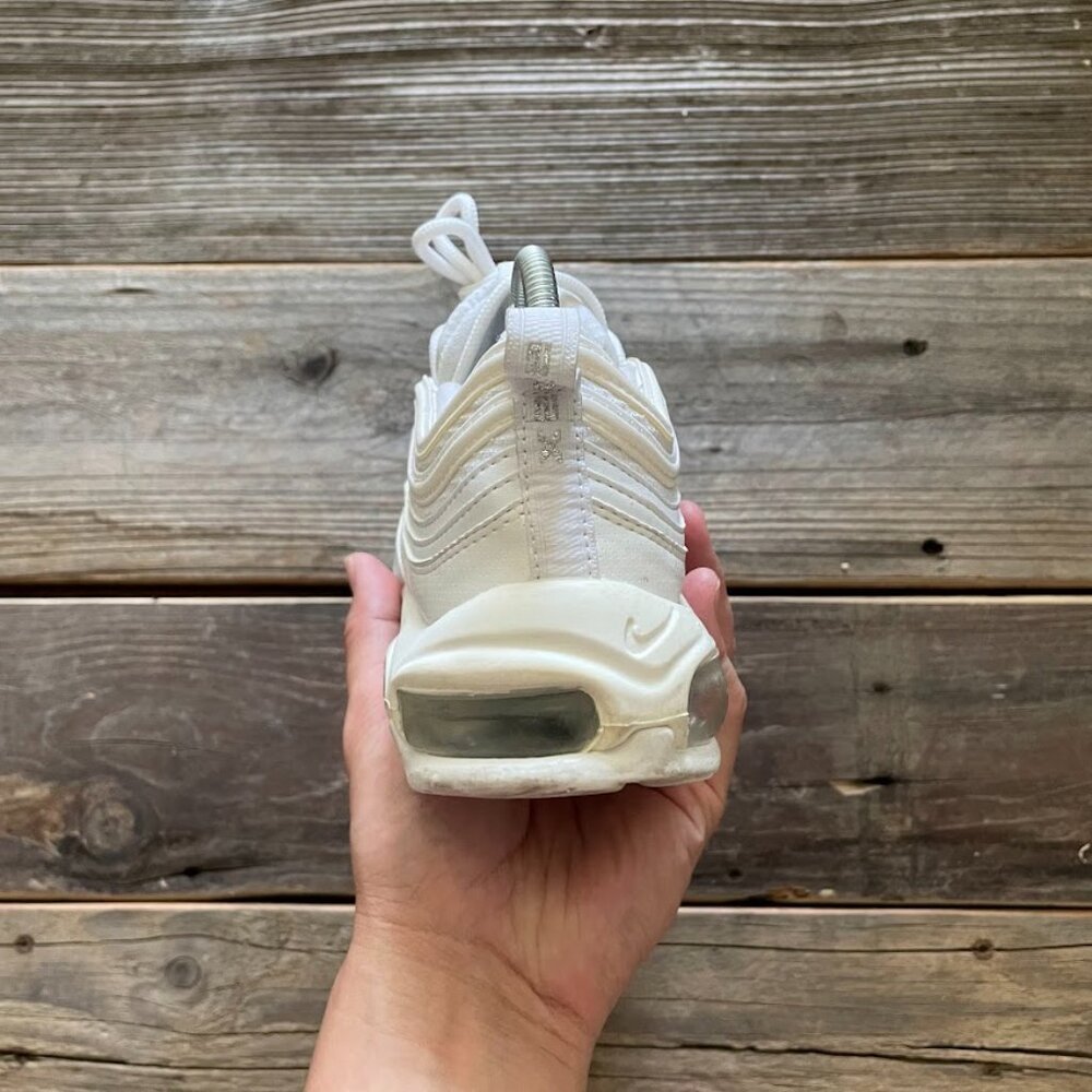 Women Size 6.5 / Size 5 Youth Nike Air Max 97 White Running Shoes Sneakers - Picture 7 of 8